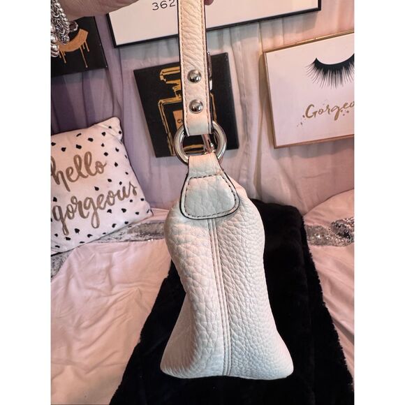 Coach white logo pebble leather baguette bag tote bag - Picture 9 of 12